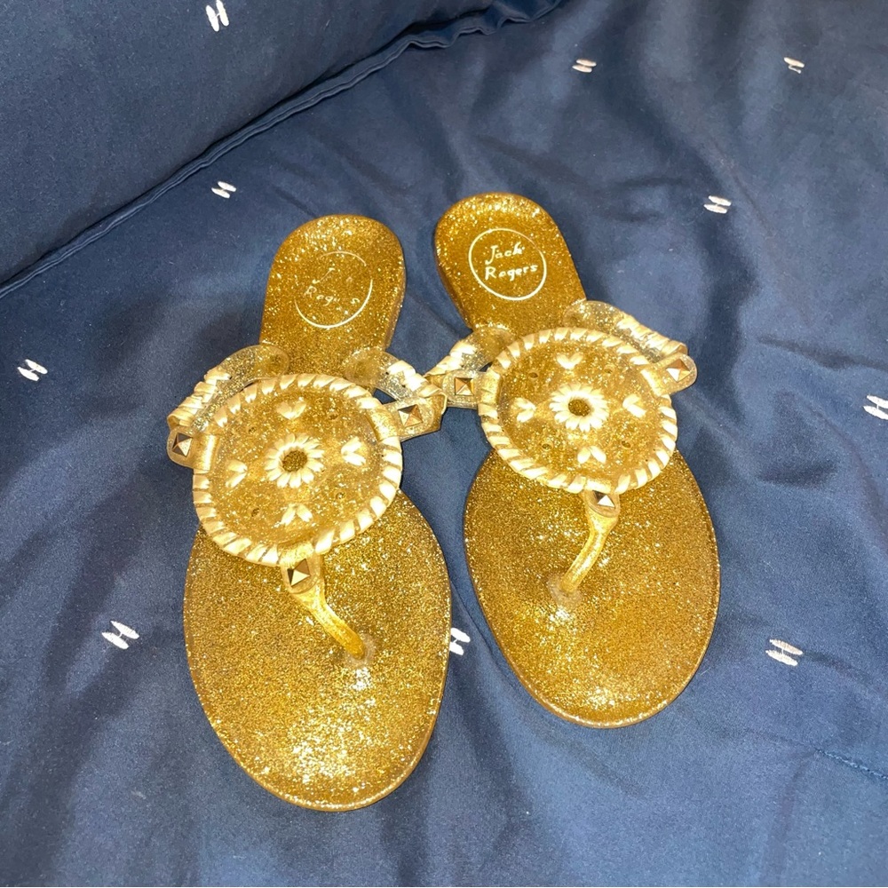 Jack Rogers glitter jelly sandals